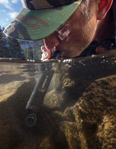 LifeStraw Peak Series - Personal Water Filter Straw - Dark Mountain Gray