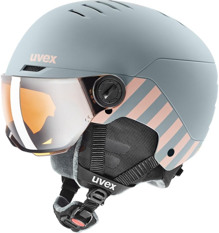 uvex ウベックス バイザーヘルメット rocket jr 51-55 ピンク Uvex Rocket Jr. Visor - Rhino/Blush Mat - 51-55 cm Twinseasons AT