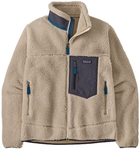 Patagonia M's Classic Retro-X Jacket - Natural w/Smolder Blue - L