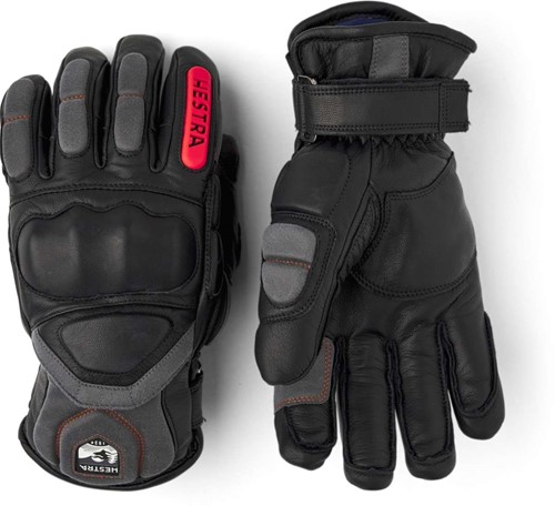 Hestra Impact Racing Sr. - 5 Finger - Black/Flame Red - 11