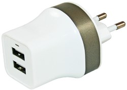 Haba 230V USB lader 2.2 A met 2x USB
