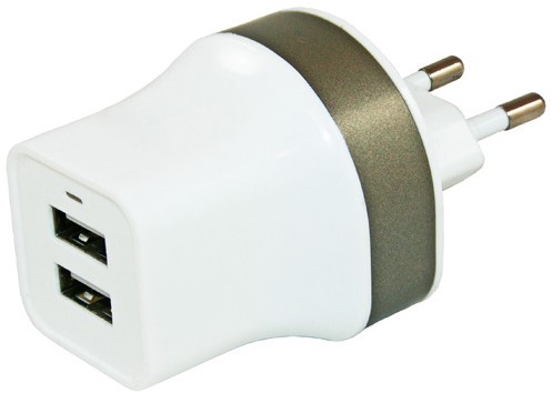 Haba 230V USB lader 2.2 A met 2x USB
