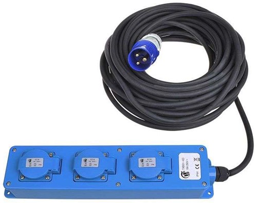 Pro Plus CEE 3-weg Stekkerdoos - Schuko/USB - 20 m