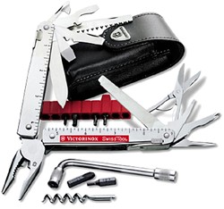Victorinox Swiss Tool X Plus incl. Leather Pouch - Silber