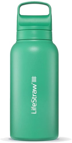 LifeStraw Go Series Insulated Stainless Steel Water Filter Bottle - 1L - Cactus Green