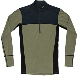 Devold Lauparen Merino 190 Zip Neck - Ink/Lichen/Black - Thermoshirt Herren
