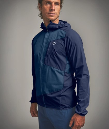 Ortovox Trace Windbreaker Jacket M - Blue Nunatak