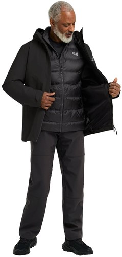 Jack Wolfskin Icecape 3-in-1 Down Jacket M - Black