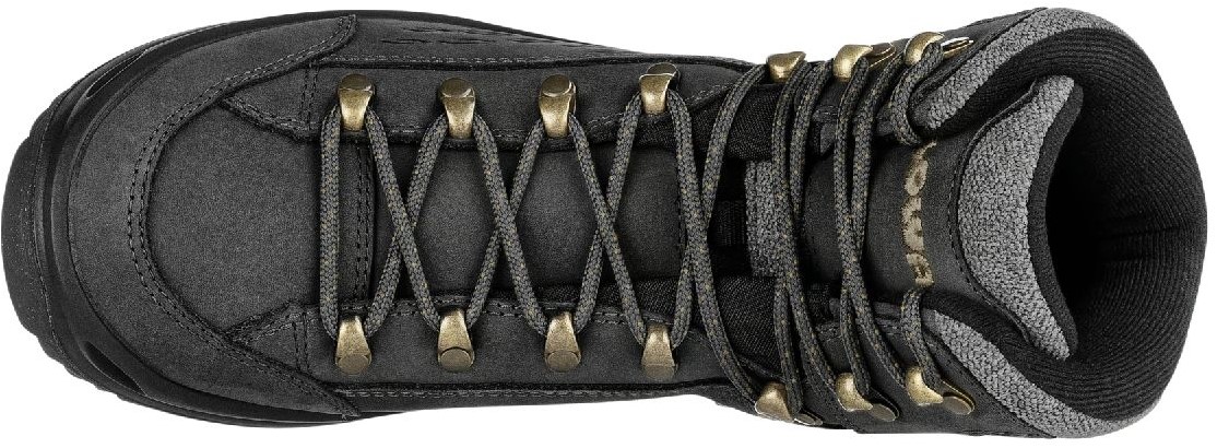 Chaussures LOWA Renegade Warm GTX Mid Ws - Randonnée Hiver Imperméables - Gore-Tex, Cuir Nubuck - Semelle Vibram EVO-ICETREK - Noir/Champagne