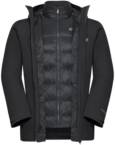 Jack Wolfskin Icecape 3-in-1 Down Jacket M - Black