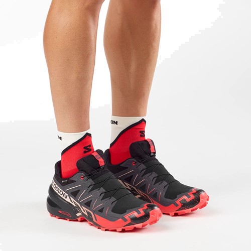 Salomon Speedcross 6 GTX - Black/Fiery Red/Almond Milk