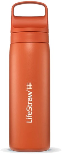 LifeStraw Go Series Insulated Stainless Steel Water Filter Bottle - 500 ml - Kyoto Orange