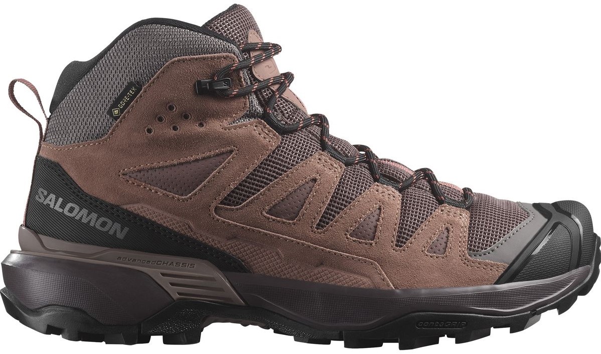 Salomon X Ultra 360 Leather Mid GTX W Peppercorn/Cognac/Hot Coral 42  2/3 (UK