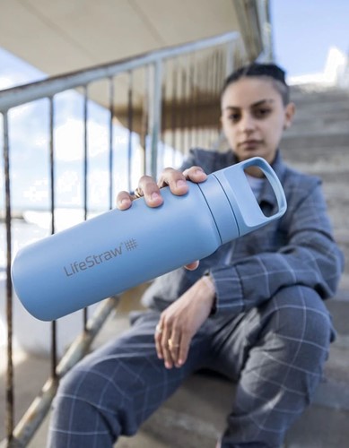 LifeStraw Go Series Insulated Stainless Steel Water Filter Bottle - 1L