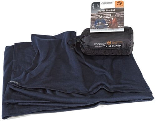 Cocoon Travel Blanket - Merino/Silk - Graphite Blue