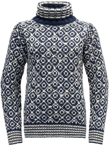Devold Svalbard Wool High Neck - Night/Offwhite - M