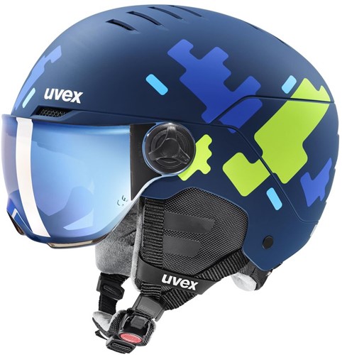 Uvex Rocket Jr. Visor - Blue Puzzle Matt - 54-58 cm